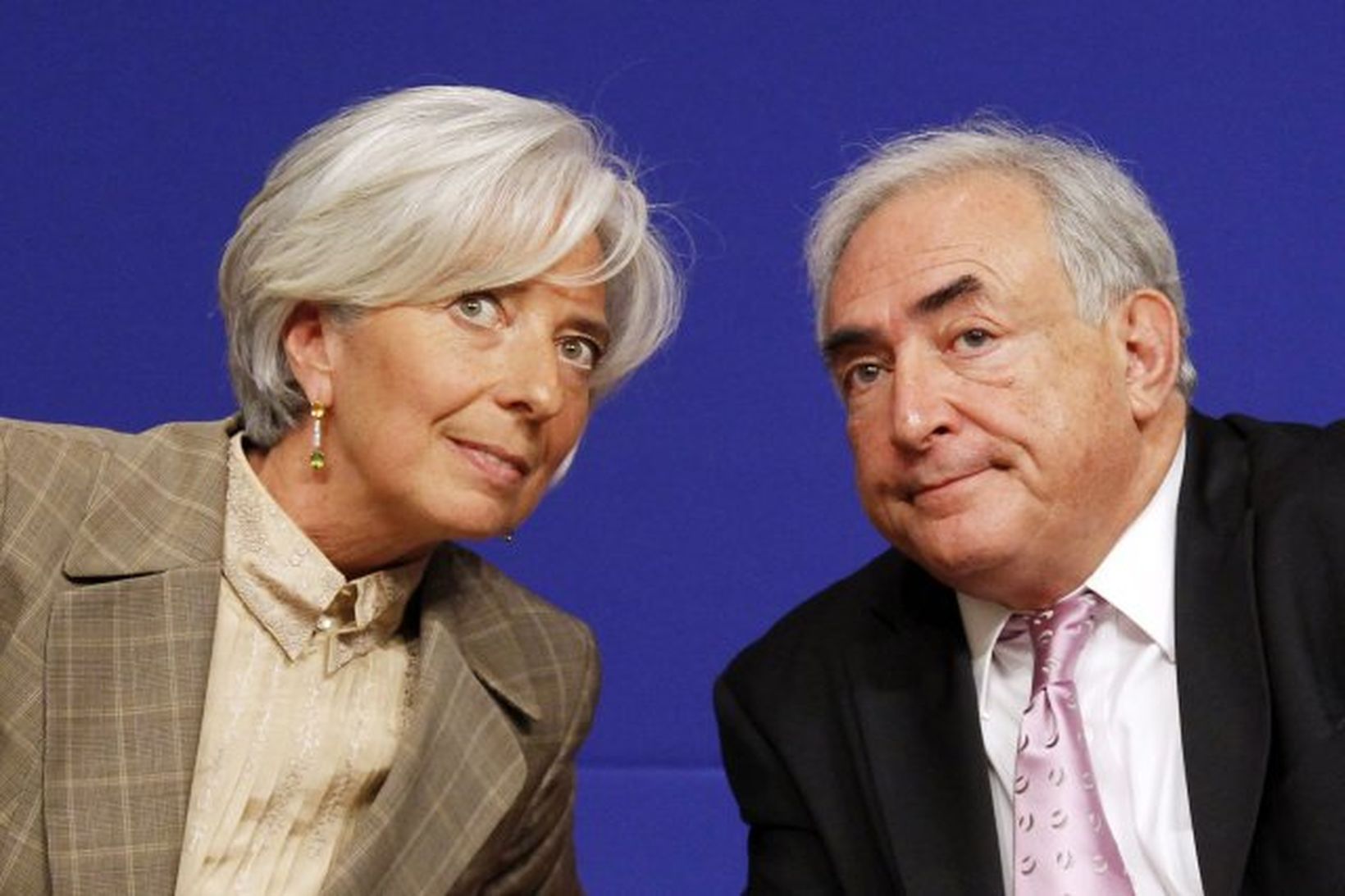 Christine Lagarde og Dominique Strauss-Kahn á fundi í júní í …