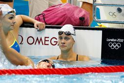 Eva Hannesdóttir á æfingu í ólympíulauginni í London árið 2012.