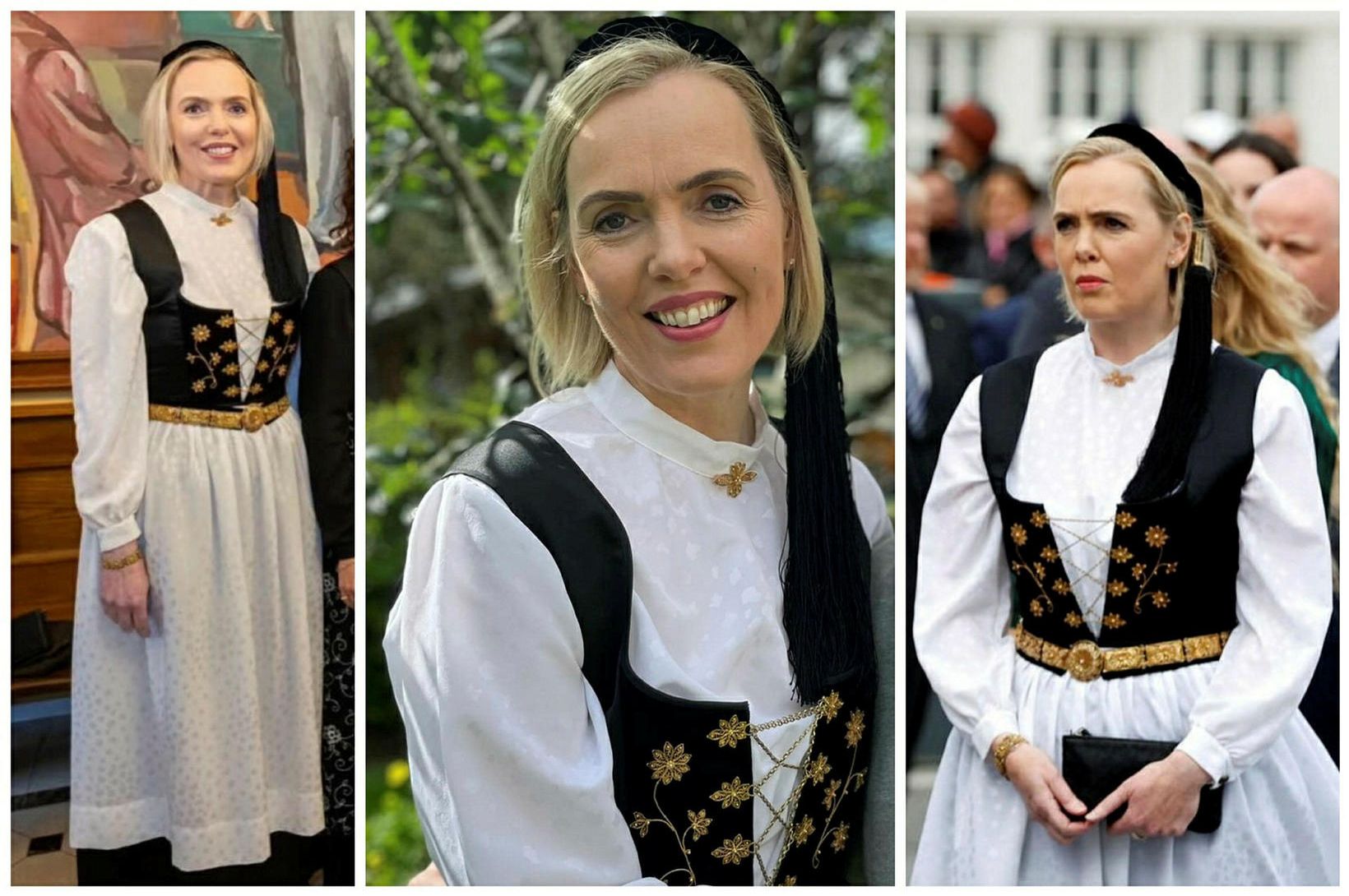 Áskorun að passa í búninginn sem saumaður var 1988