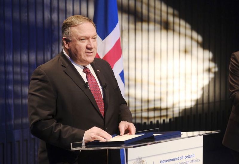 Michael R. Pompeo, US secretary of state at Harpa today.