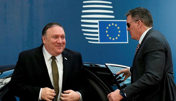 Pompeo í óvæntri heimsókn í Brussel