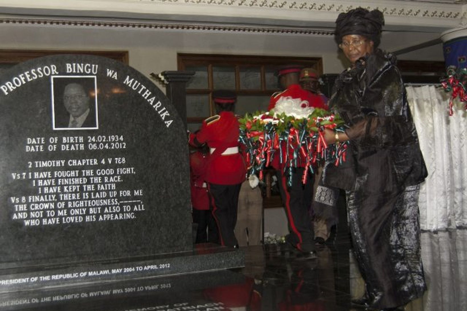 Joyce Banda var viðstödd jarðarför Bingu wa Mutharika sl. mánudag.