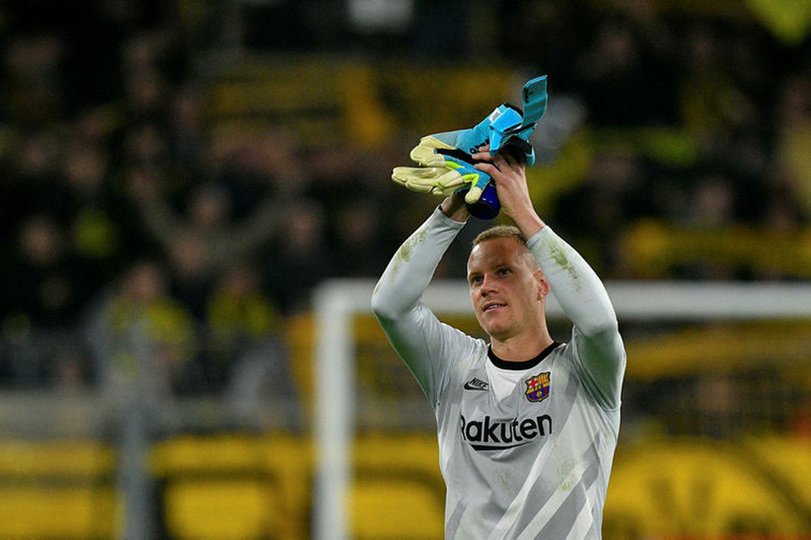 Marc-Andre Ter Stegen eftir leikinn gegn Dortmund í gærkvöld.