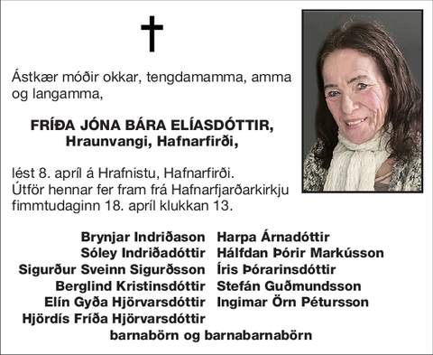 Fríða Jóna Bára Elíasdóttir,