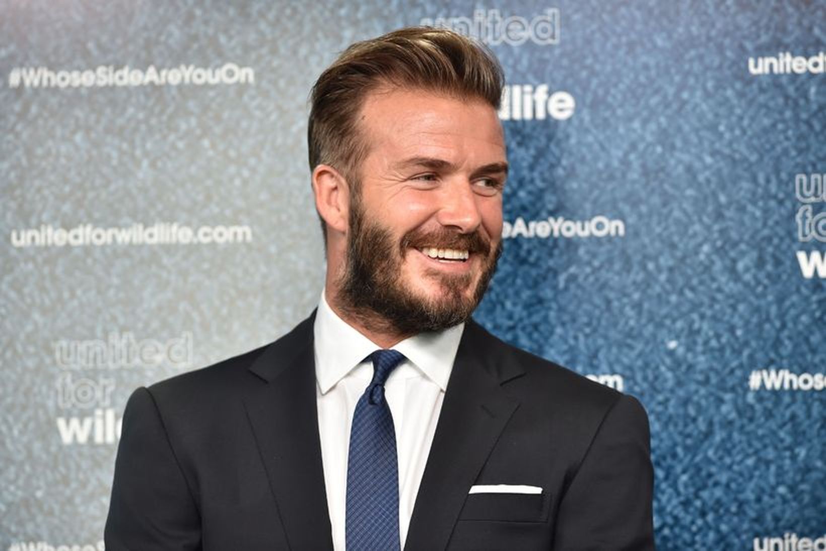 David Beckham er með fína greiðslu í dag.