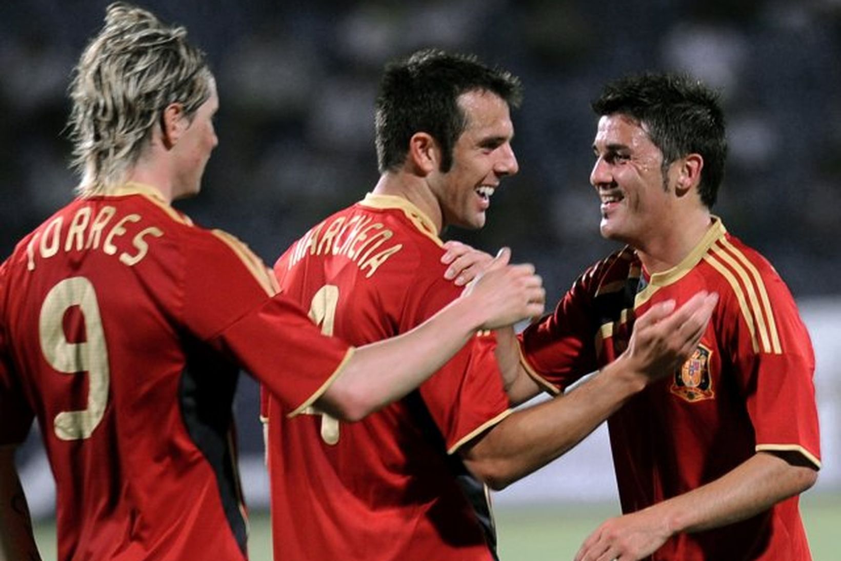 Fernando Torres, vil vinstri, vill fá David Villa, til hægri, …