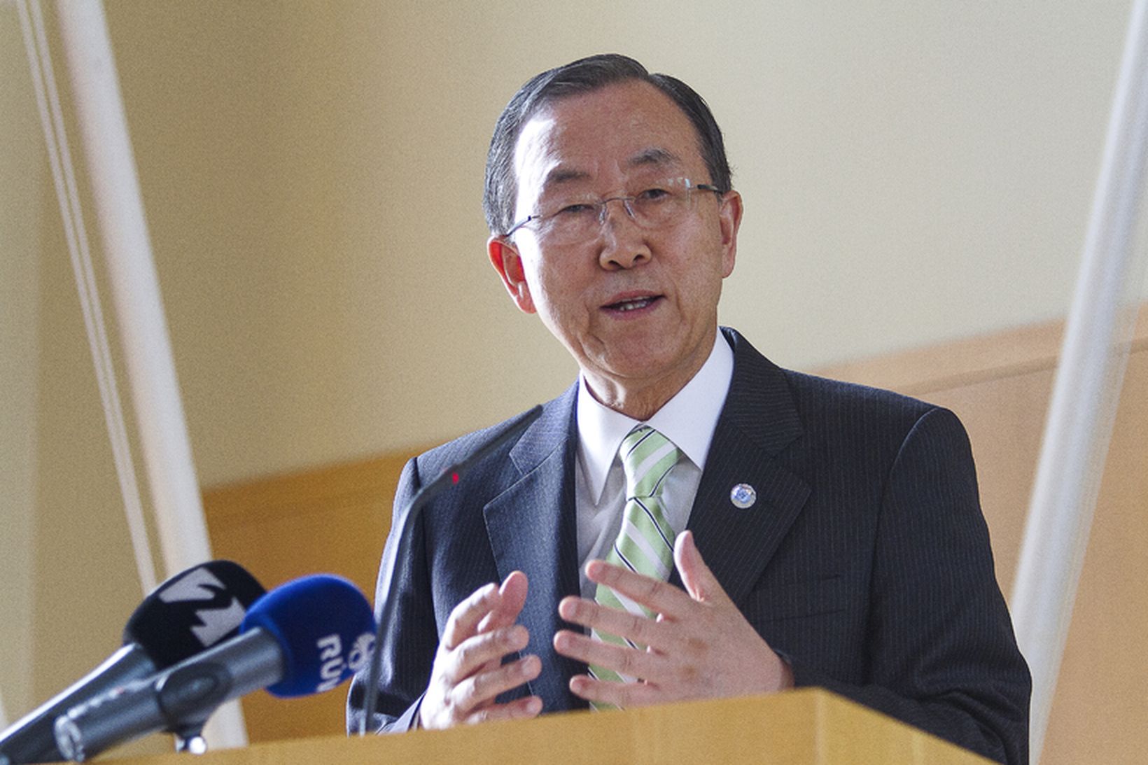 Ban Ki-moon á Íslandi árið 2013.