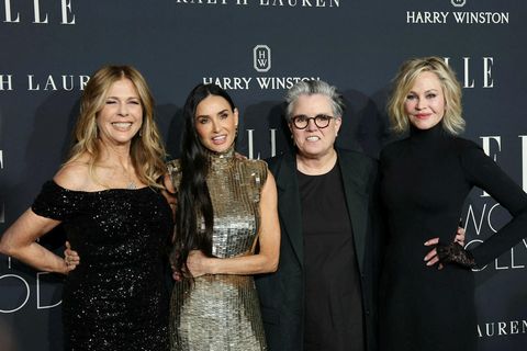 Rita Wilson, Demi Moore, Rosie O'Donnell og Melanie Griffith brostu sínu breiðasta á dreglinum.