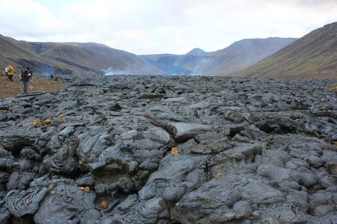 Lava is gradually filling up Nátthagi valley.