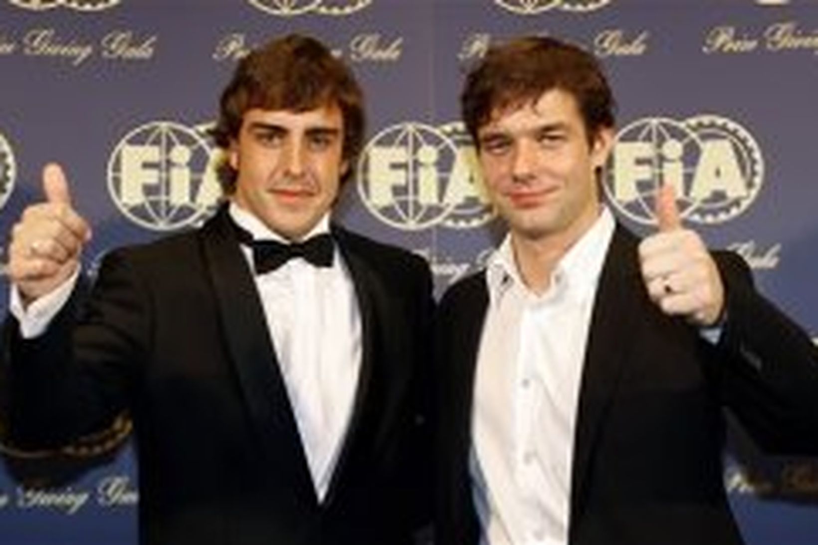 Fernando Alonso (t.v.) og Sebastien Loeb, heimsmeistarar formúlunnar og rallsins …