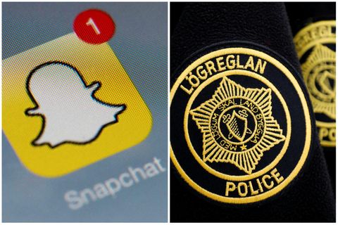 Maðurinn sendi myndirnar í gegnum forritið Snapchat.