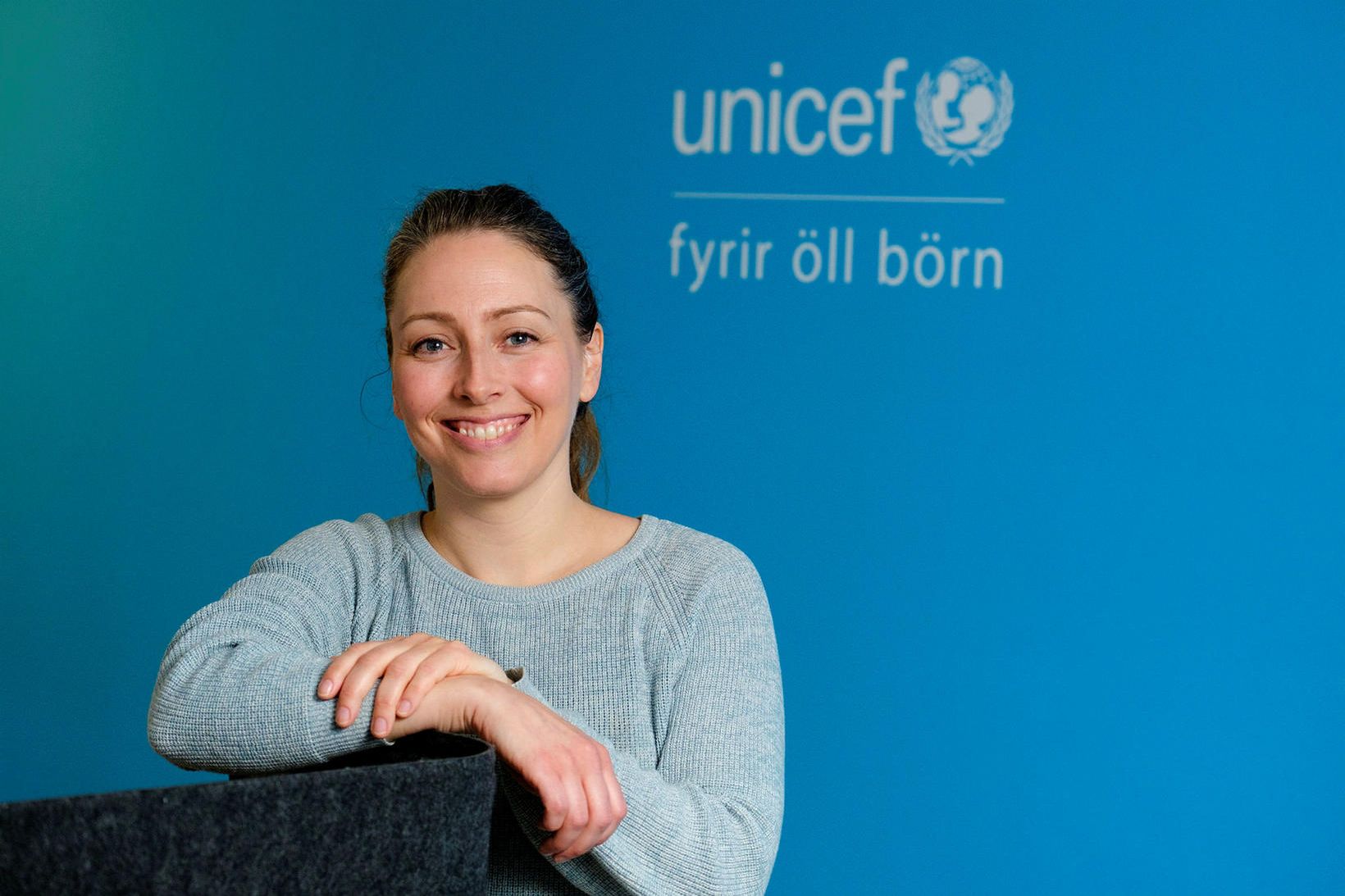 Eva Bjarnadóttir, sem stýrir innanlandsdeild UNICEF, hafði umsjón með gerð …