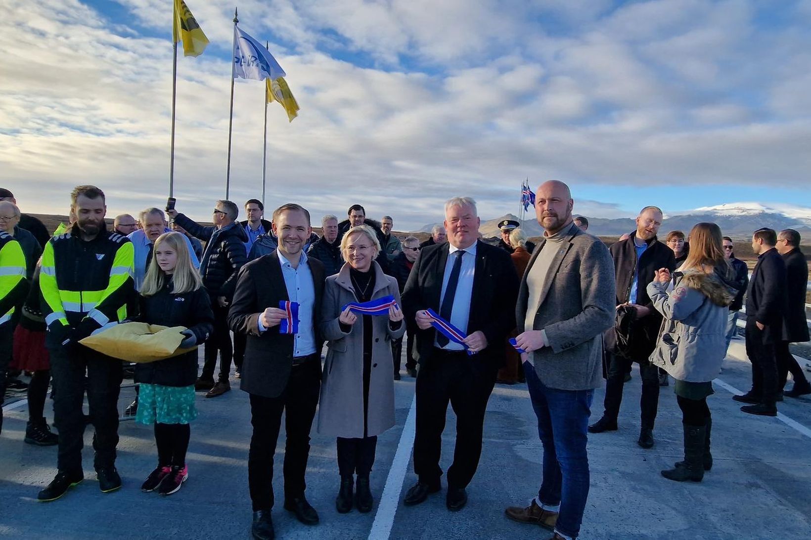 Sigurður Ingi Jóhannsson innviðaráðherra, Bergþóra Þorkelsdóttir, forstjóri Vegagerðarinnar, Anton Kári …