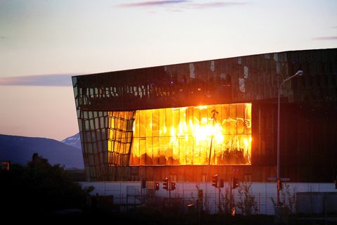 Harpa concert hall in the city centre which has two restaurants and a catering service, all serving meat.