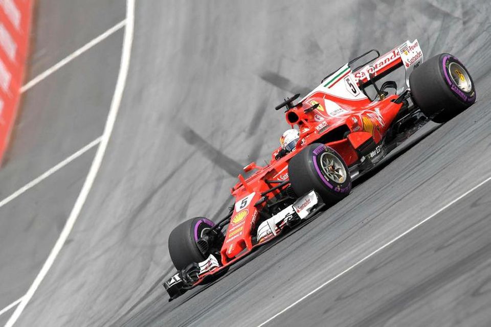 Sebastian Vettel á ferð í kappakstrinum í Austurríki.