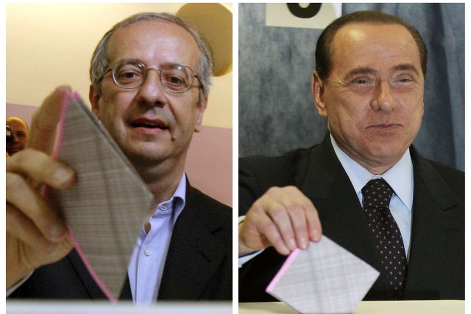 Walter Veltroni og Silvio Berlusconi berjast um völdin á Ítalíu.