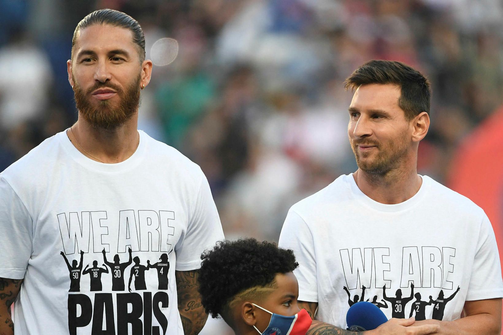 Sergio Ramos og Lionel Messi.