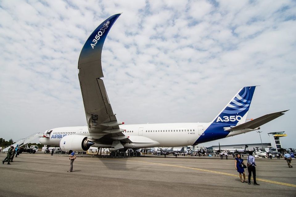 A350 XWB á flugsýningunni í Singapúr.