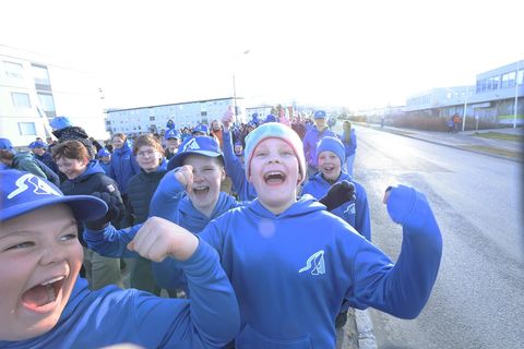From the opening of the Donald Duck Games in Akureyri yesterday.