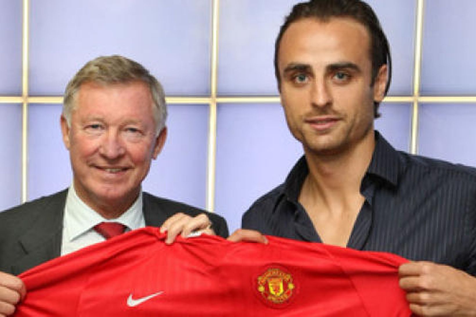 Sir Alex Ferguson og nýjasti liðsmaður Manchester United, Dimitar Berbatov.