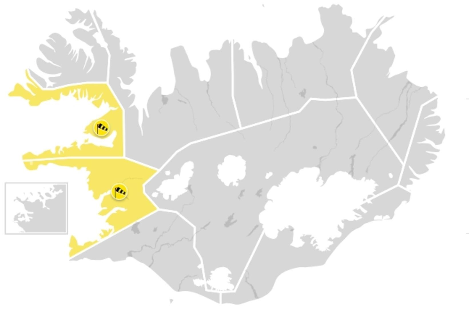Gul veðurviðvörun verður í gildi á Breiðafirði og Faxaflóa á …