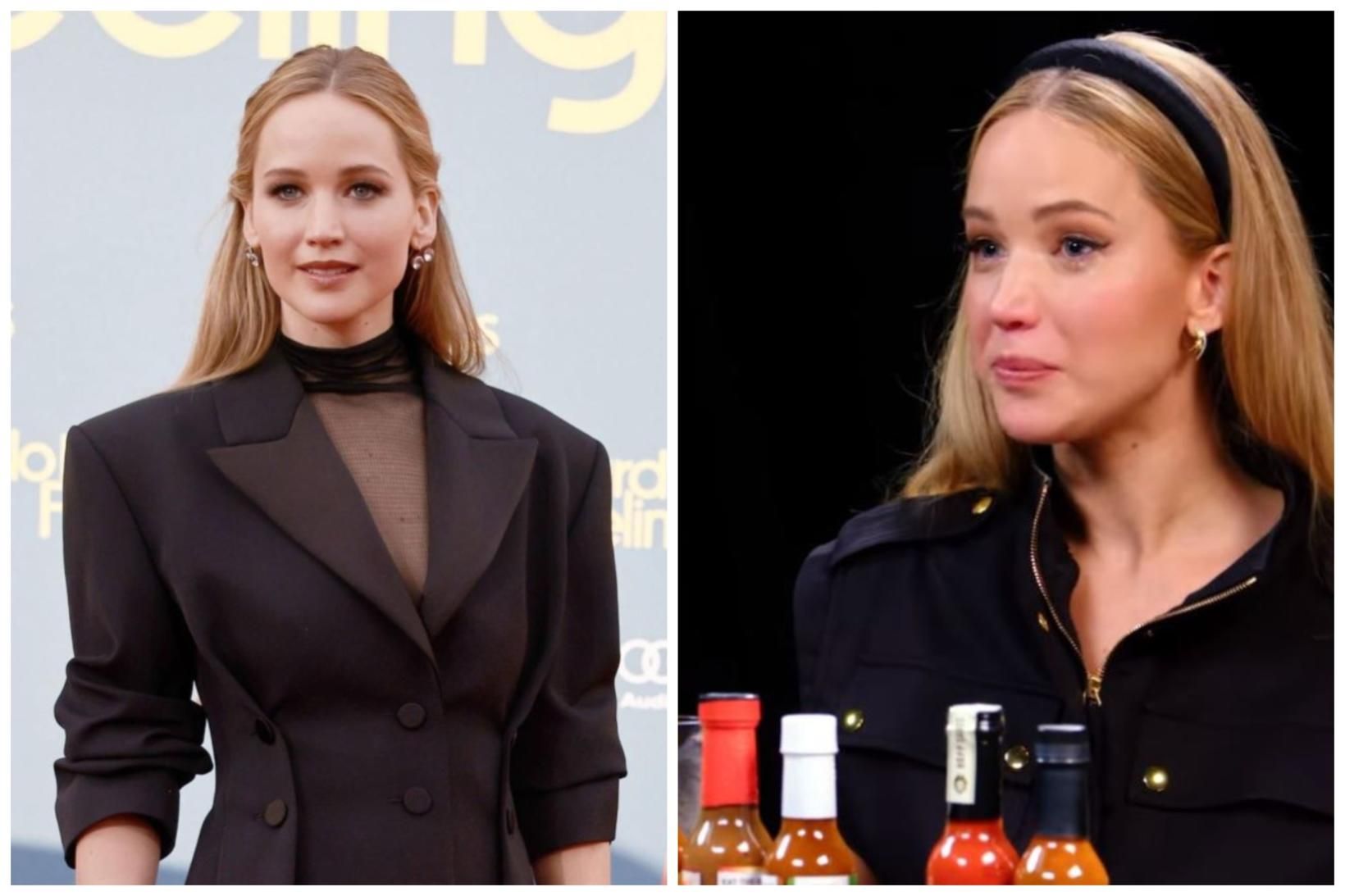 Leikkonan Jennifer Lawrence átti í stökustu vandræðum með að svara …