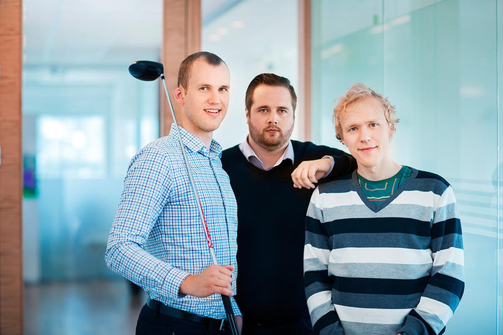 Daði Janusson, Daníel Rúnarsson og Andri Janusson, stofnendur GolfPro Assistant.