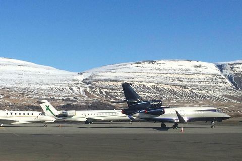From Akureyri Airport.