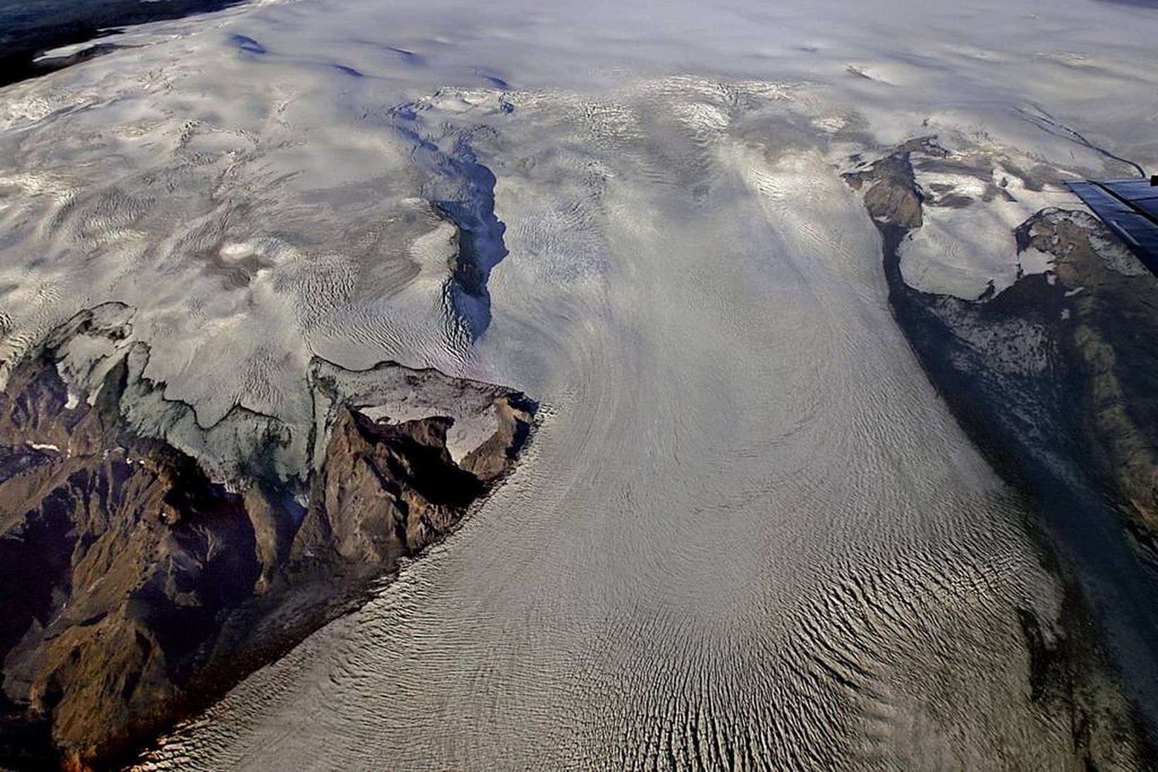 Eldfjallið Katla er undir Mýrdalsjökli. Það gaus síðast árið 1918.