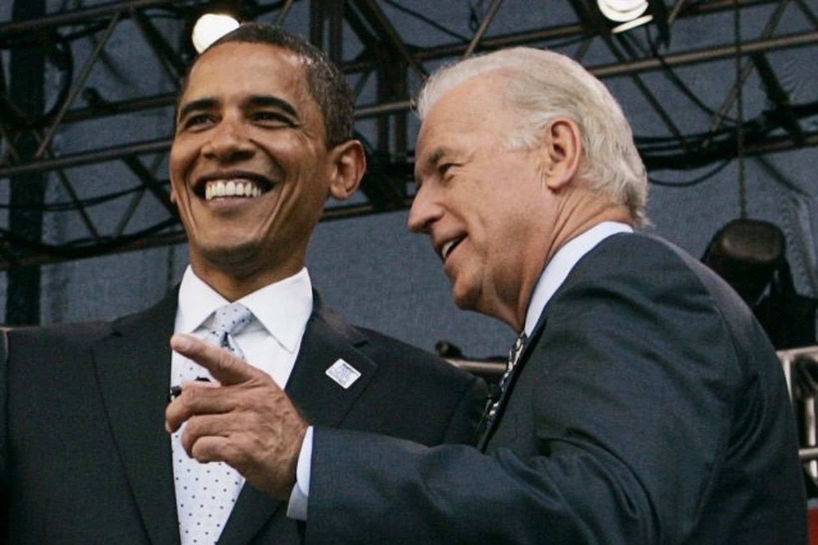 Obama og varaforsetaefni hans, Joe Biden.