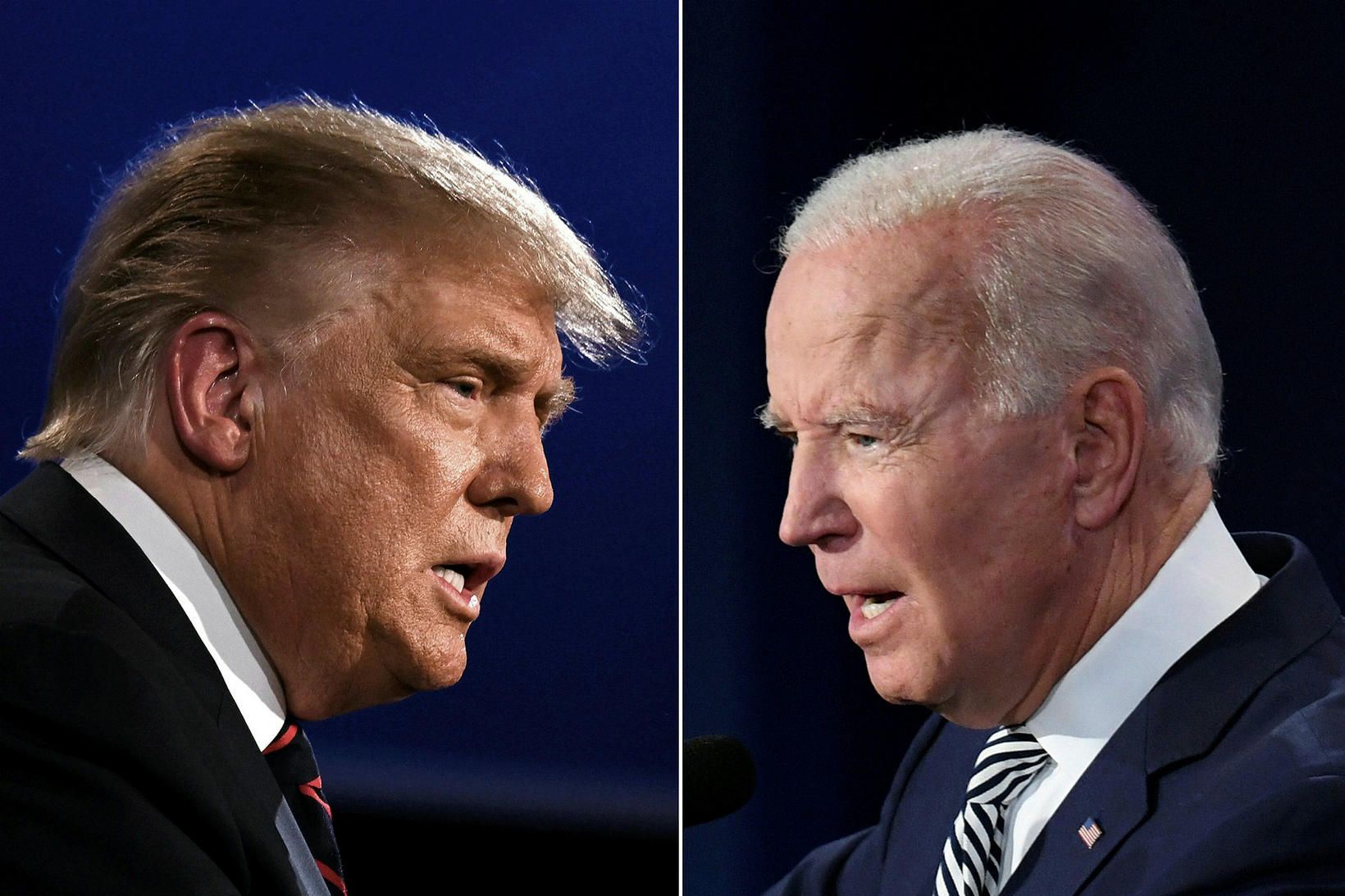 Trump og Biden á samsettri mynd.