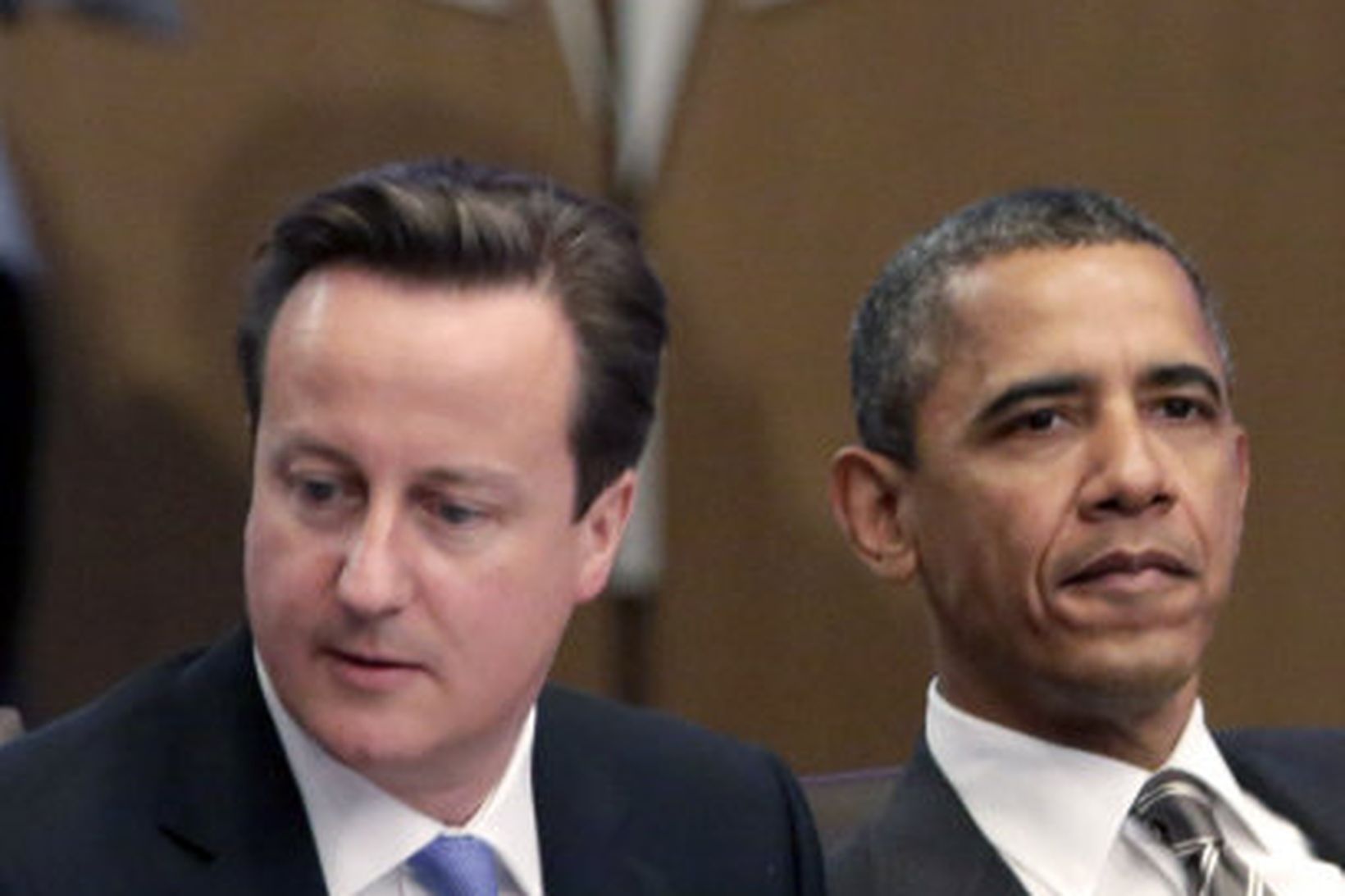 David Cameron (t.v.) og Barack Obama (t.h.).