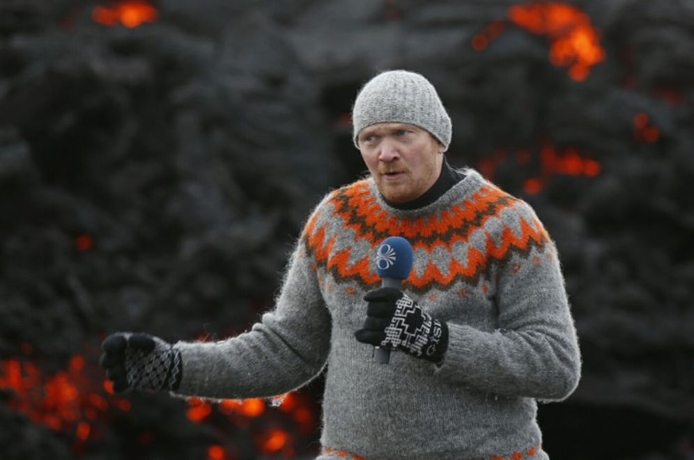 Gísli Einarsson fréttamaður á RÚV segir fréttir af eldgosinu