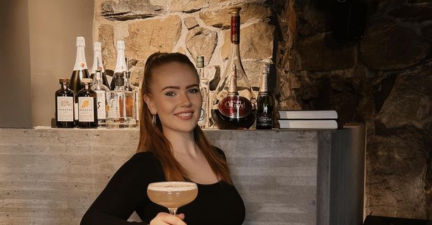 Thelma Lind kom, sá og sigraði kokteilakeppnina í Stykkishólmi á dögunum.