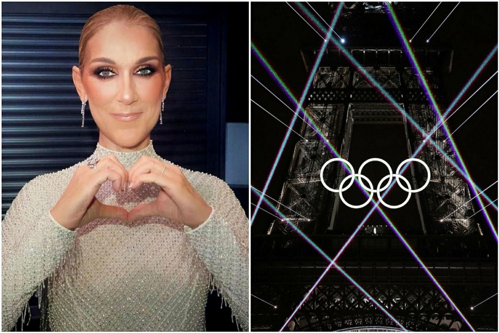 Tónlistarkonan Céline Dion heillaði heimsbyggðina í síðum geimsteinakjól.