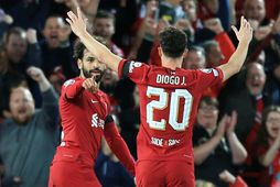 Salah og Diogo Jota í leik með Liverpool.