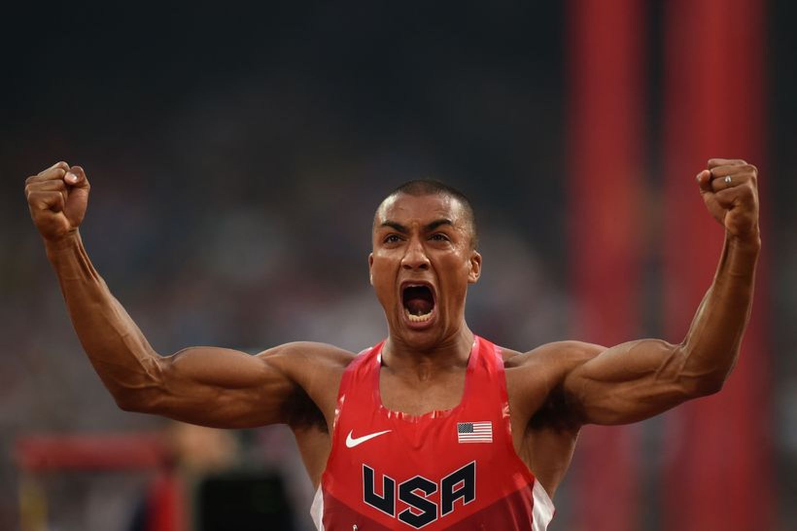 Ashton Eaton setti nýtt heimsmet í tugþraut.