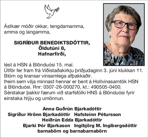 Sigríður Benediktsdóttir,