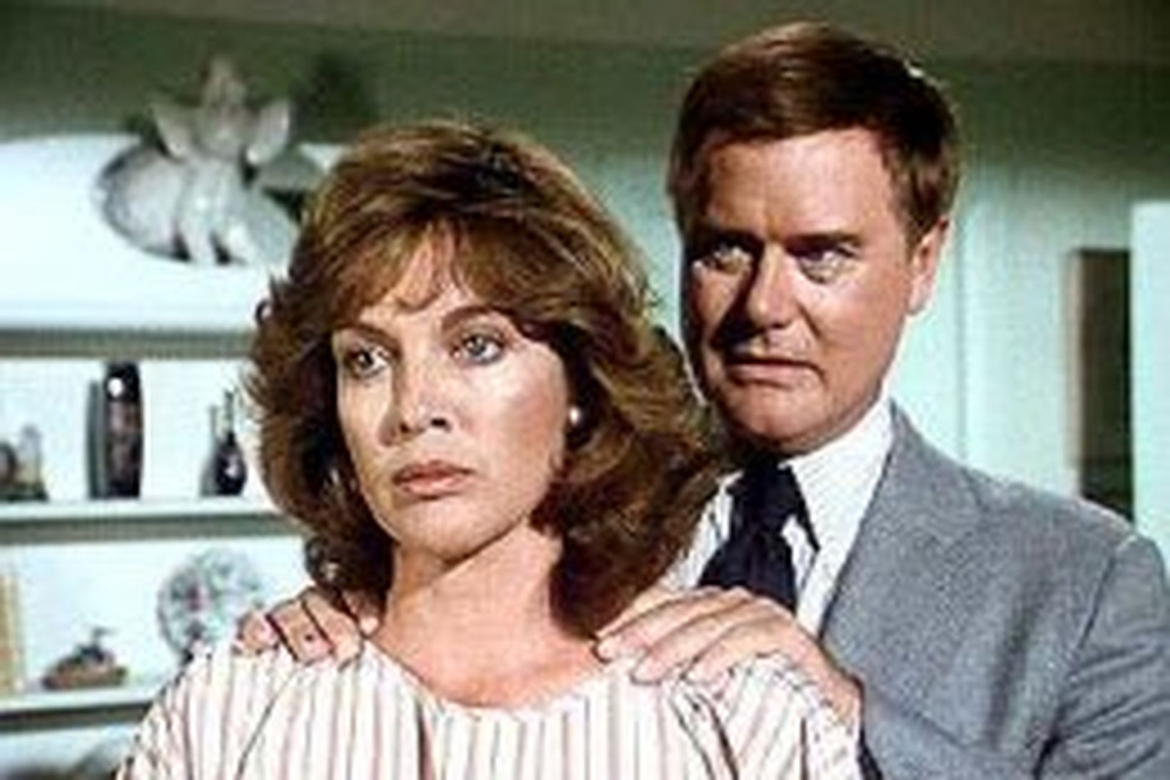 Linda Gray og Larry Hagman í hlutverkum sínum í Dallas, …