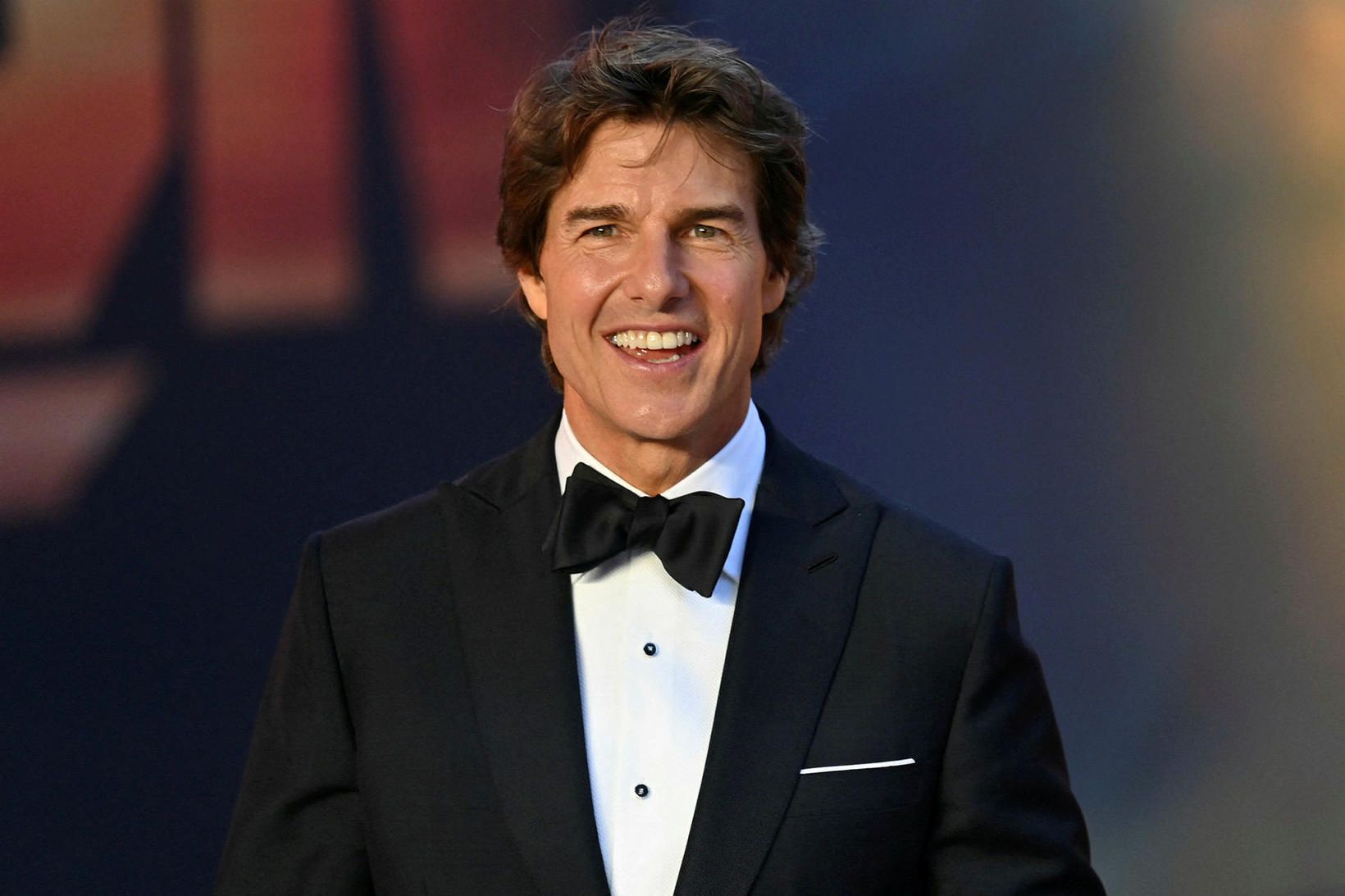 Tom Cruise við frumsýningu Top Gun: Maverick í London í …
