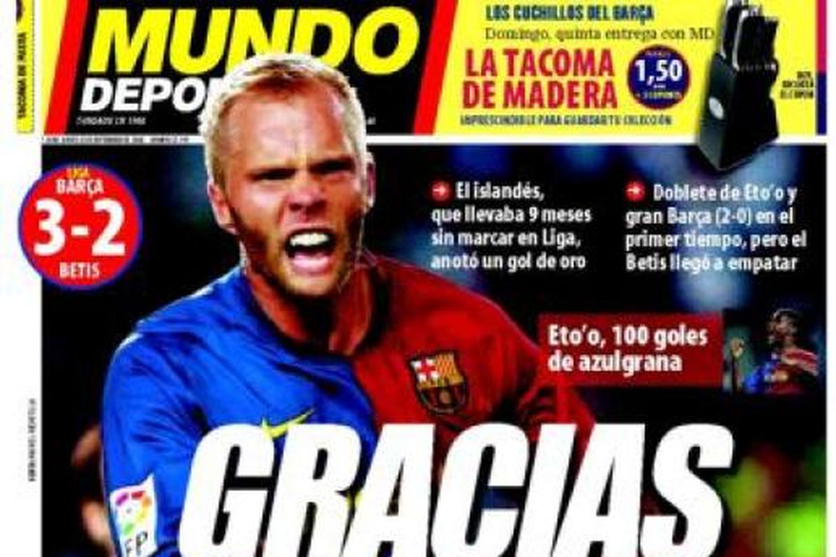 Forsíða El Mundo Deportivo í dag.