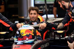 Daniel Ricciardo í bíl sínum á keppnishelginni í Melbourne.