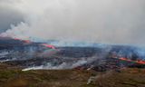 Þessi mynd var tekin fyrir skömmu úr þyrluflugi með Norðurflugi yfir eldstöðvunum. Önnur sprunga opnaðist …