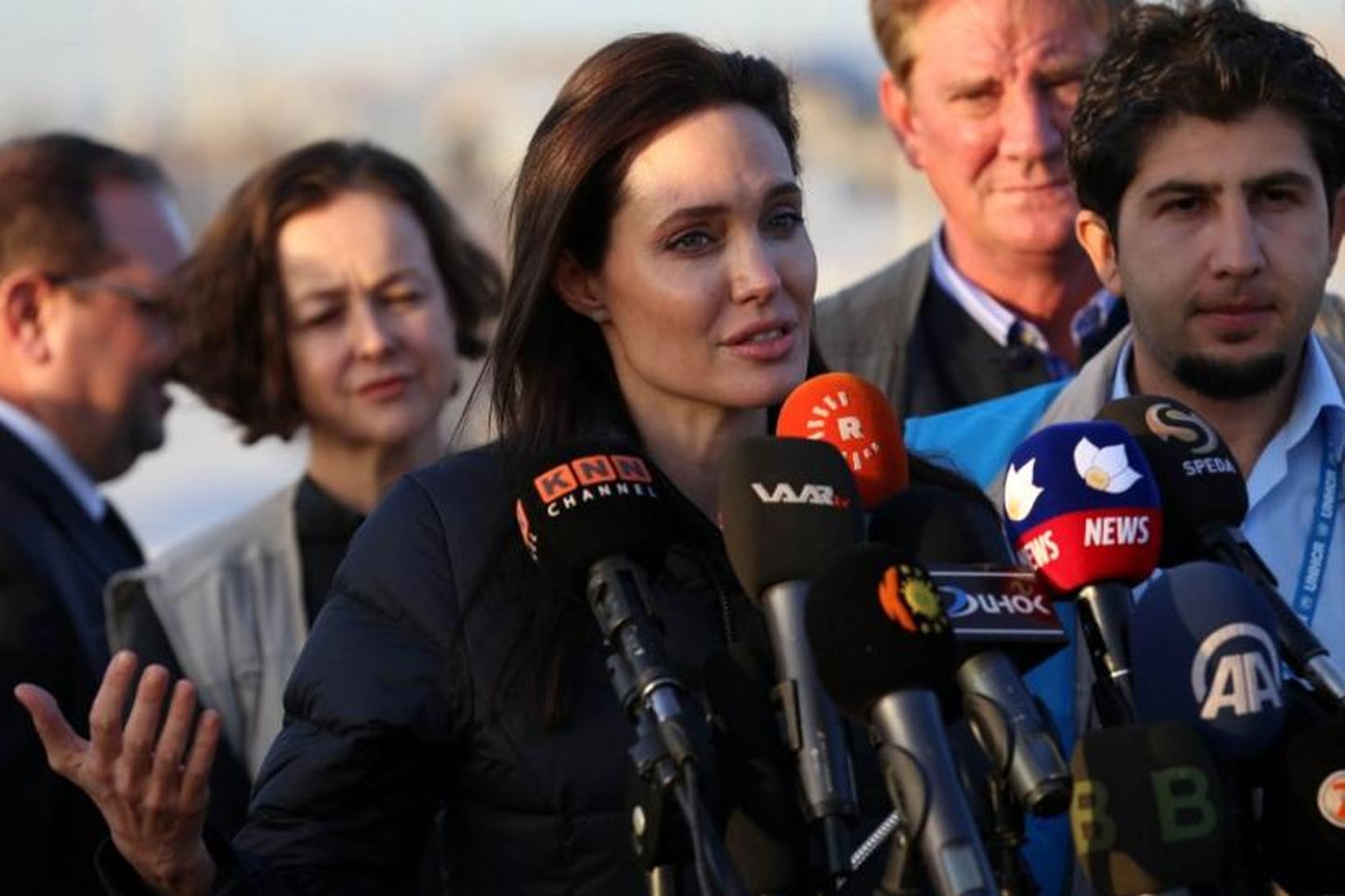 Angelina Jolie vakti athygli á ástandinu í Sýrlandi á blaðamannafundi …