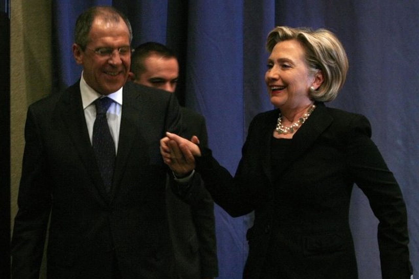 Hillary Clinton og Sergej Lavrov á fundi utanríkisráðherranna í Genf …
