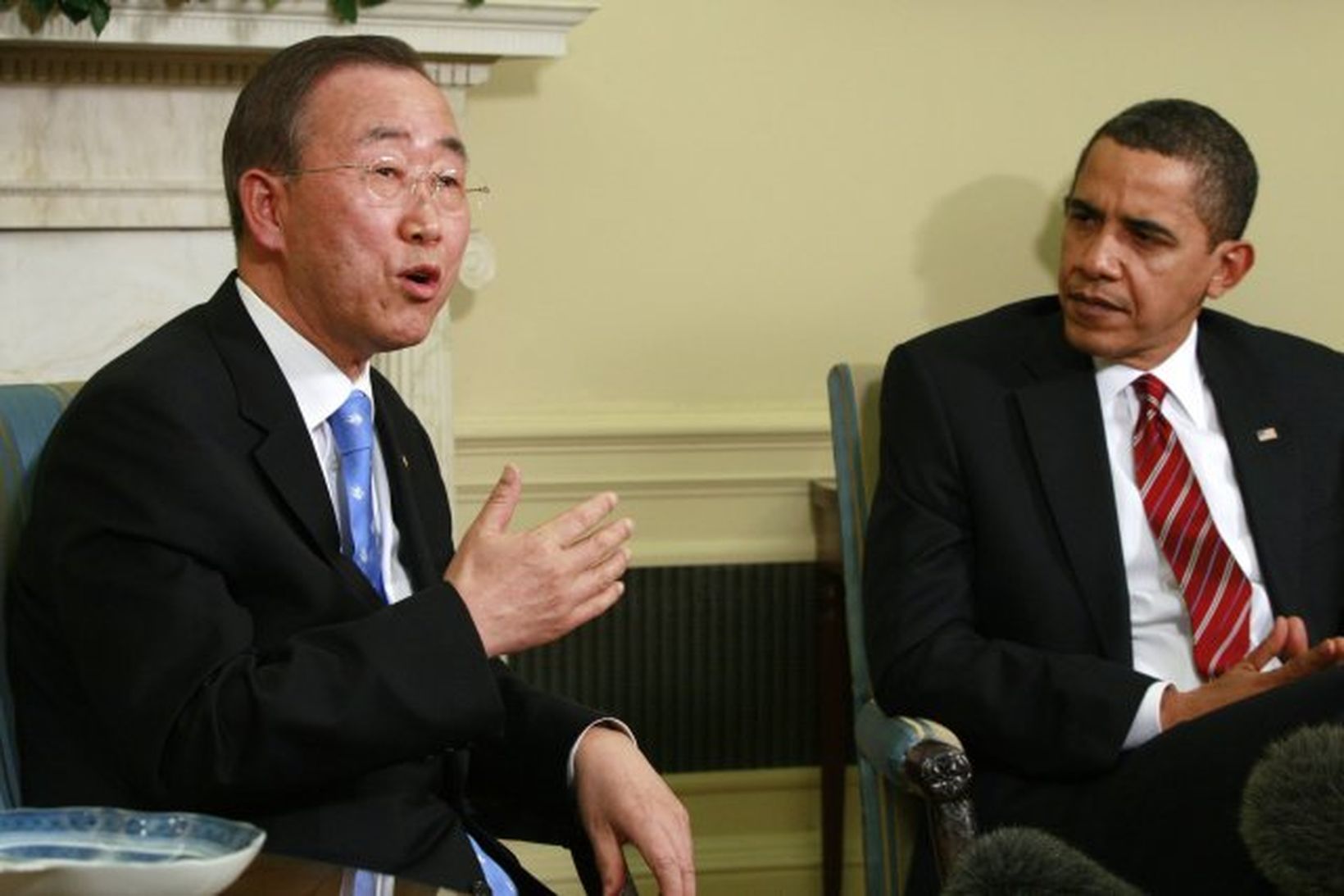 Ban Ki-moon og Barack Obama á fundi í Hvíta húsinu …