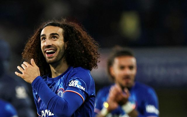 Marc Cucurella fagnar sigurmarkinu.