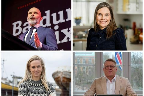 Here are the top four runners up in the presidential race, Baldur Þórhallsson, Katrín Jakobsdóttir, Halla Hrund Logadóttir and Jón Gnarr.