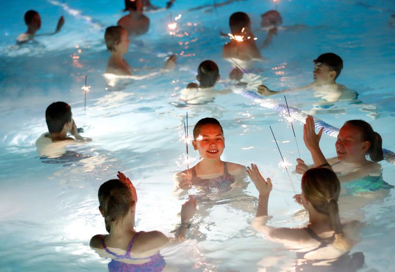 From the starlit swimming pool of KR. Swimming culture is rich in Iceland.