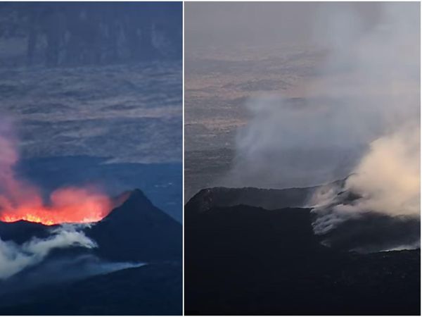 To the left you can see the crater around 21 last night but to the right around 9 am this morning.